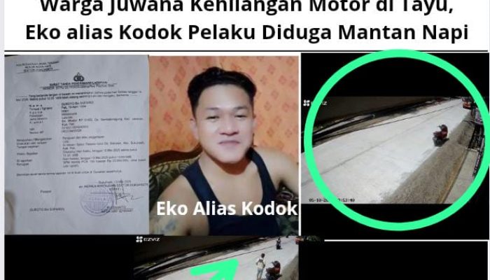 Warga Juwana Kehilangan Motor di Tayu, Eko alias Kodok Pelaku Diduga Mantan Napi