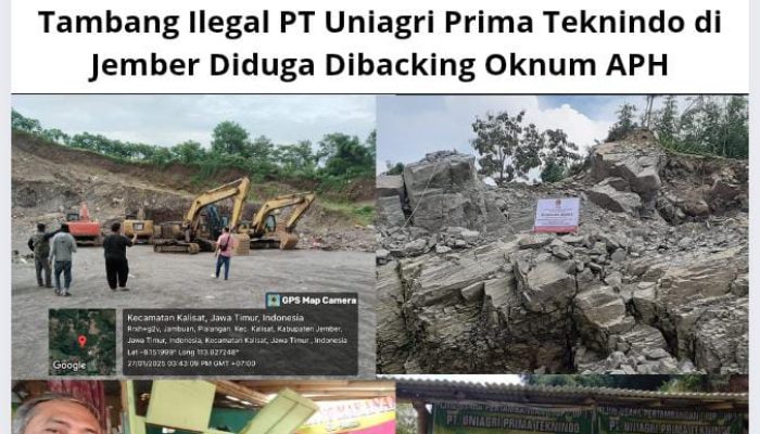 Tambang Ilegal PT Uniagri Prima Teknindo di Jember Diduga Dibacking Oknum APH