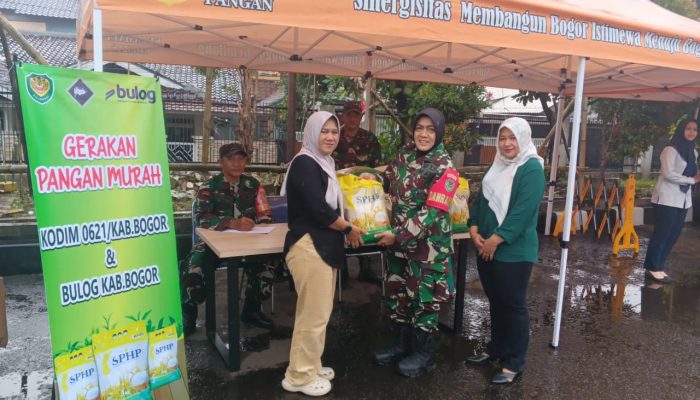 Antrean Panjang Warnai Gerakan Pangan Murah Kodim 0621/Kabupaten Bogor