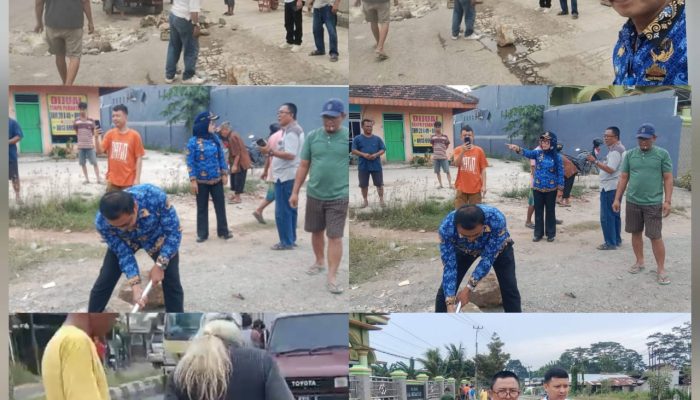 LASKAR MERAH PUTIH INDONESIA (LMPI) KOTA METRO GOTONG ROYONG PERBAIKI JALAN PROVINSI YANG RUSAK