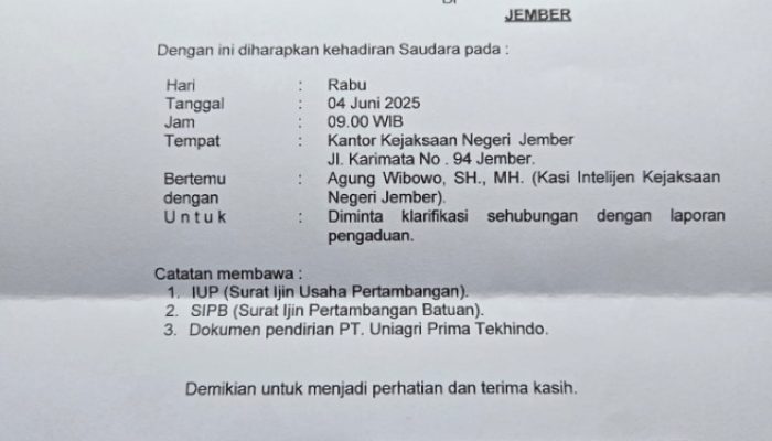 Kasus Galian C di Jember, Kabiro SBI Desak Aparat Transparan dan Netral dalam Penegakan Hukum