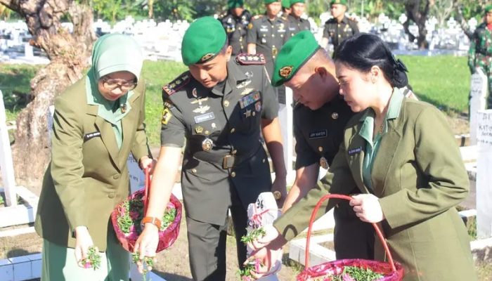 Zidam XIII/Merdeka Peringati HUT ke-80 Zeni TNI AD dengan Ziarah ke TMP dan Anjangsana ke Panti Asuhan Yatim Piatu dan Warakawuri