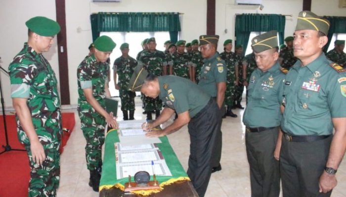 Dandim 0403/OKU Pimpin Acara Serah Terima Jabatan Danramil dan Perwira Staf