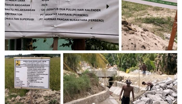 Proyek PT Brantas Abipraya Di Pohuwato Terlambat Dan Duga Fiktif