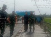 Koramil 0321-02/TP Dampingi Tim Zidam Tinjau Rencana Pembangunan Jembatan di Sekapas Rantau Kopar Rohil
