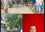 Gotong Royong Warga Kampung Lebak Masigit Bangun Jalan Swadaya, Bendahara Umum Jayagati Sumbang 200 Zak Semen