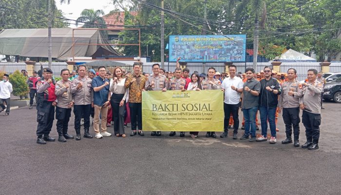 Polsek Metro Penjaringan Bersama HIPMI Jakarta Utara Gelar Bakti Sosial, 200 Paket Bantuan Dibagikan