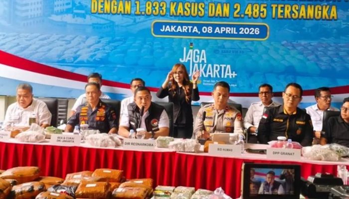 ResNarkoba PMJ Rilis 1.833 Kasus Narkoba dengan Sita 712 Kg Barang Bukti
