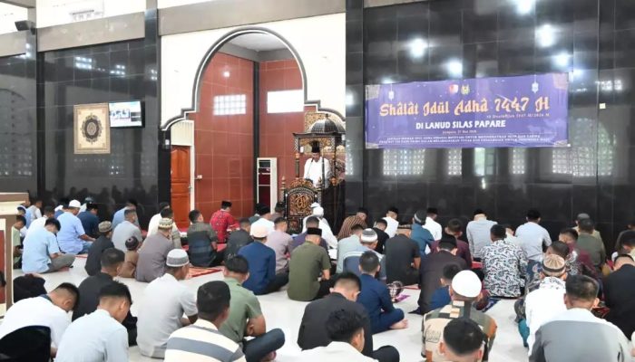 Wujudkan Prajurit TNI AU yang PRIMA dan Bertakwa, Lanud Silas Papare Gelar Shalat Idul Adha 1447 H/2026 M