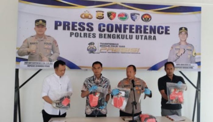 ‎Polres Bengkulu Utara Ungkap Kasus Penganiayaan Senjata Tajam di Alun-Alun Malim Paduko