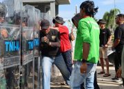 Aksi Unjuk Rasa Berujung Memanas, Prajurit Lanal Dumai Tunjukkan Profesionalisme Dalam Mengendalikan Aksi Massa