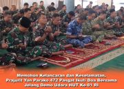 Memohon Kelancaran dan Keselamatan, Prajurit Yon Parako 472 Pasgat Ikuti Doa Bersama Jelang Demo Udara HUT Ke-81 RI