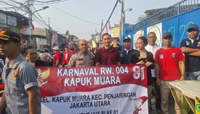 Karnaval Warga Kapuk Muara Semarak HUT RI ke-81, Polisi Hadir Jaga Keamanan dan Cooling System