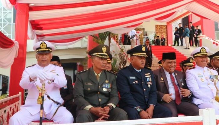 Posal dan Posbinter Jajaran Lanal Bintan Turut Meriahkan Upacara HUT Ke-81 Kemerdekaan RI