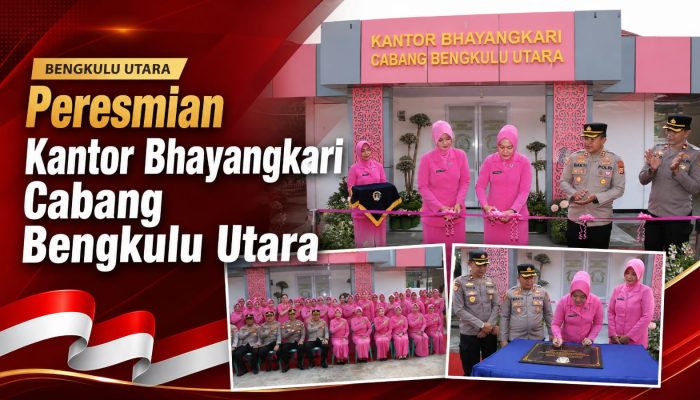Kapolres dan Ketua Bhayangkari Cabang Bengkulu Utara Resmikan Wajah Baru Gedung Kantor Bhayangkari