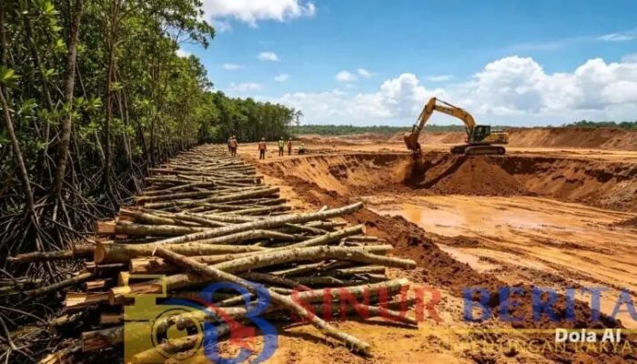 Tambang Timah di Pantai Rebo Babat Hutan Mangrove, Ekosistem Alam Hilang Demi Uang