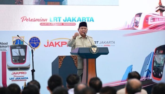 Presiden Prabowo Subianto meresmikan LRT Jakarta , Proyek Waskita KSO