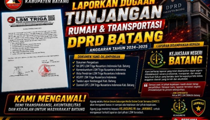 ‎TRINUSA Laporkan Dugaan Kasus Tunjangan DPRD Batang, Desak Kejari Beri Kepastian Hukum