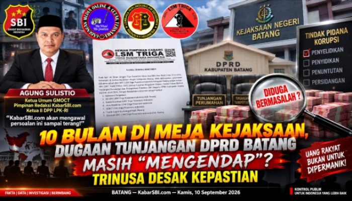 10 BULAN DI MEJA KEJAKSAAN, DUGAAN TUNJANGAN DPRD BATANG MASIH “MENGENDAP”? TRINUSA DESAK KEPASTIAN