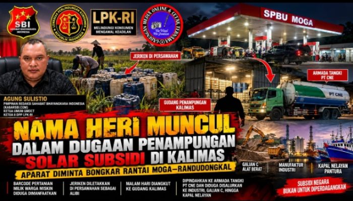 Nama Heri Muncul dalam Dugaan Penampungan Solar Subsidi di Kalimas, Aparat Diminta Bongkar Rantai Moga–Randudongkal