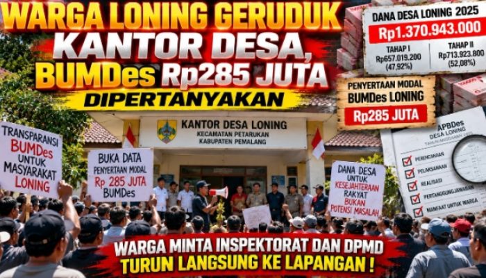 ‎Warga Loning Serbu Kantor Desa, Tuntut Transparansi Modal BUMDes Rp. 285 Juta